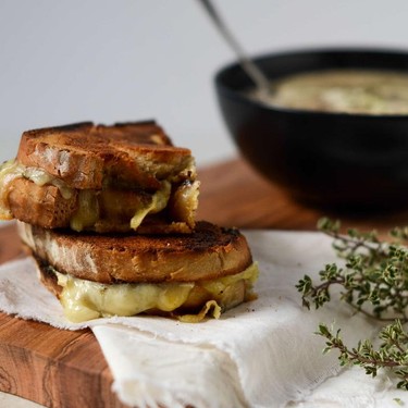Smoked Mushroom Soup with Gorgonzola Toast Recipe | SideChef