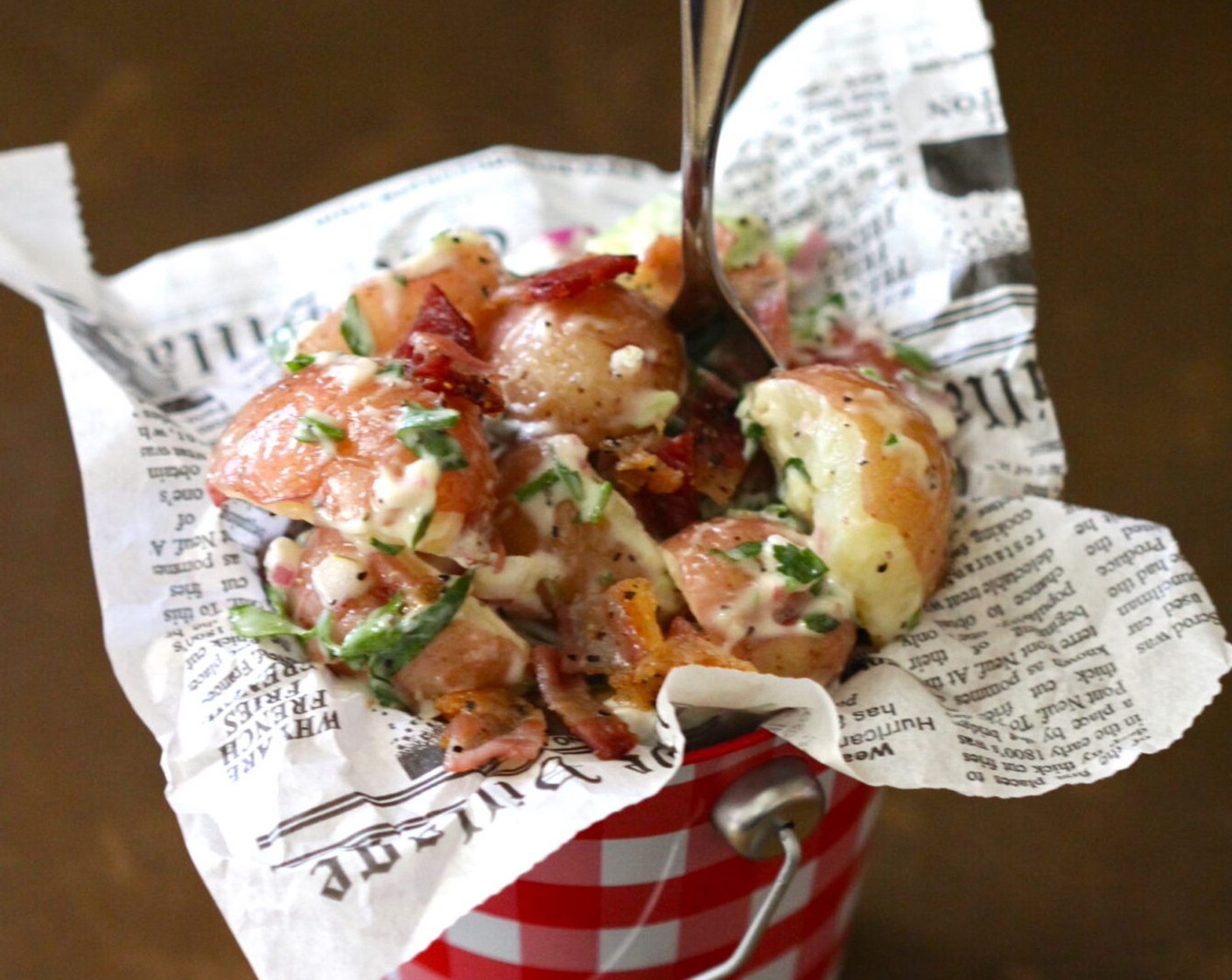 Lemon Herb Potato Salad with Crispy Bacon