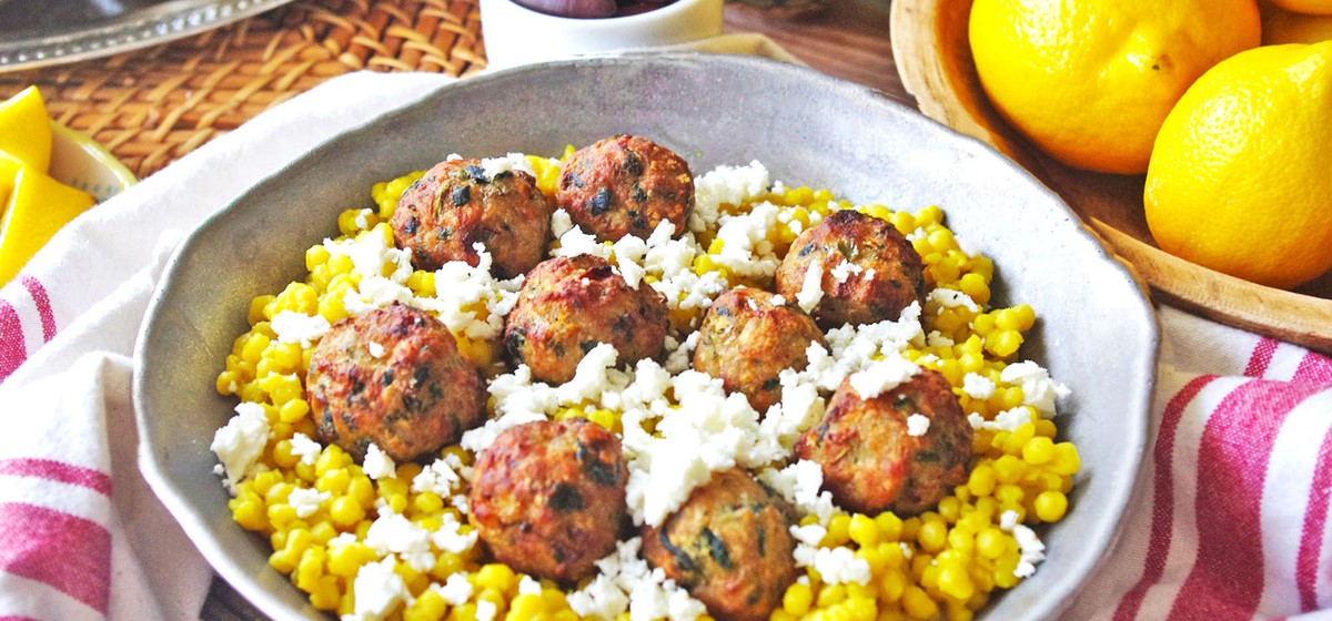 Greek Turkey Meatballs with Tzatziki and Couscous Recipe SideChef