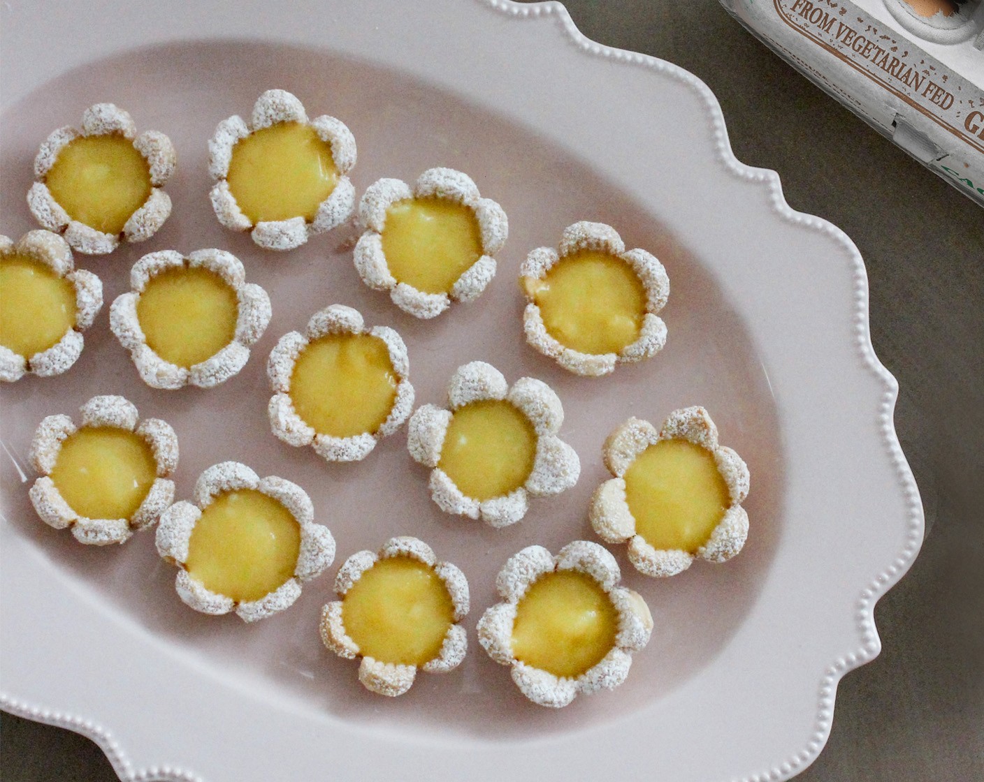 step 17 Top with Powdered Confectioners Sugar (1/2 cup) using a sifter or fine mesh strainer.