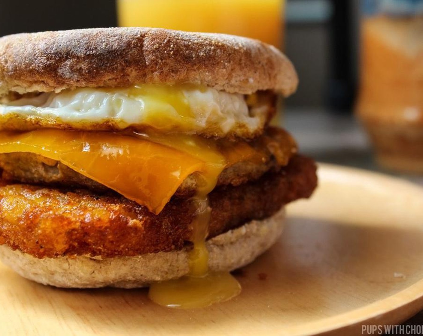 Breakfast Sandwich with a Hash Brown