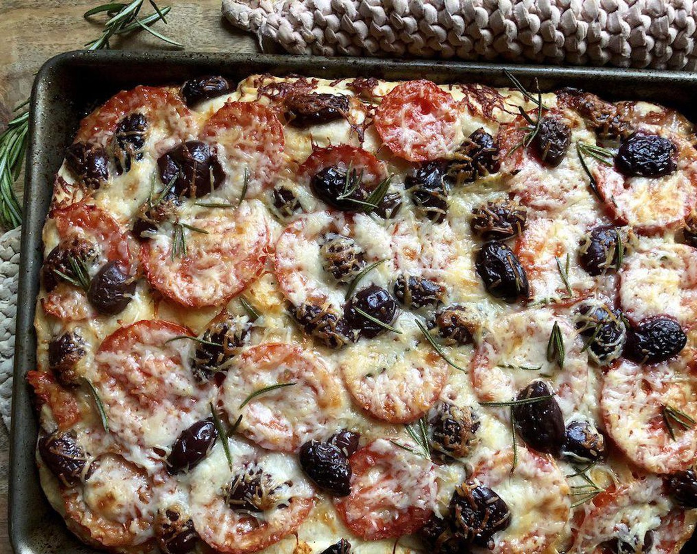 step 8 Bake for 15 to 20 minutes until golden & crunchy on the top and soft in the middle.  Allow the focaccia to cool in the pan for a few minutes. Cut into small pieces for serving. Enjoy while still warm.