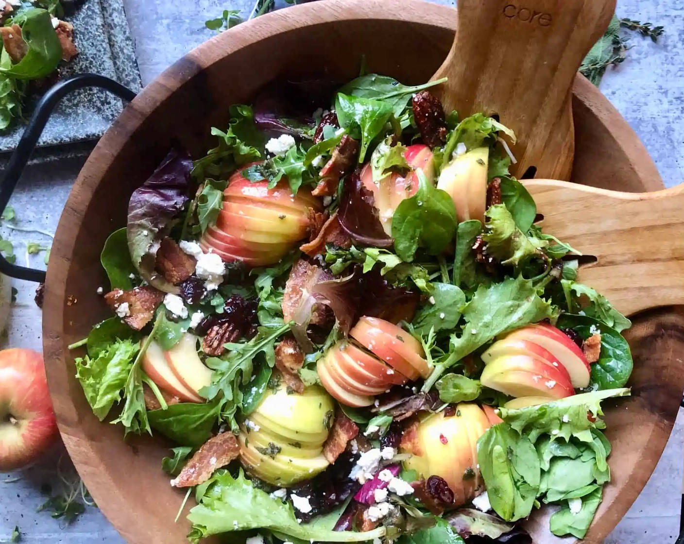 step 4 Lightly dress the salad with more vinaigrette, reserving the rest to be offered alongside the individual servings.