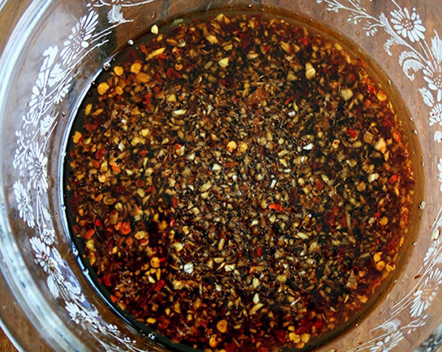 step 2 Add Granulated Sugar (1 tsp) and Crushed Red Pepper Flakes (1/4 tsp). Stir to combine. Taste. Add more sugar and/or crushed red pepper flakes to taste. If you wish, add a splash of Sriracha (to taste). You can always add the Sriracha directly to the noodle salad, too.