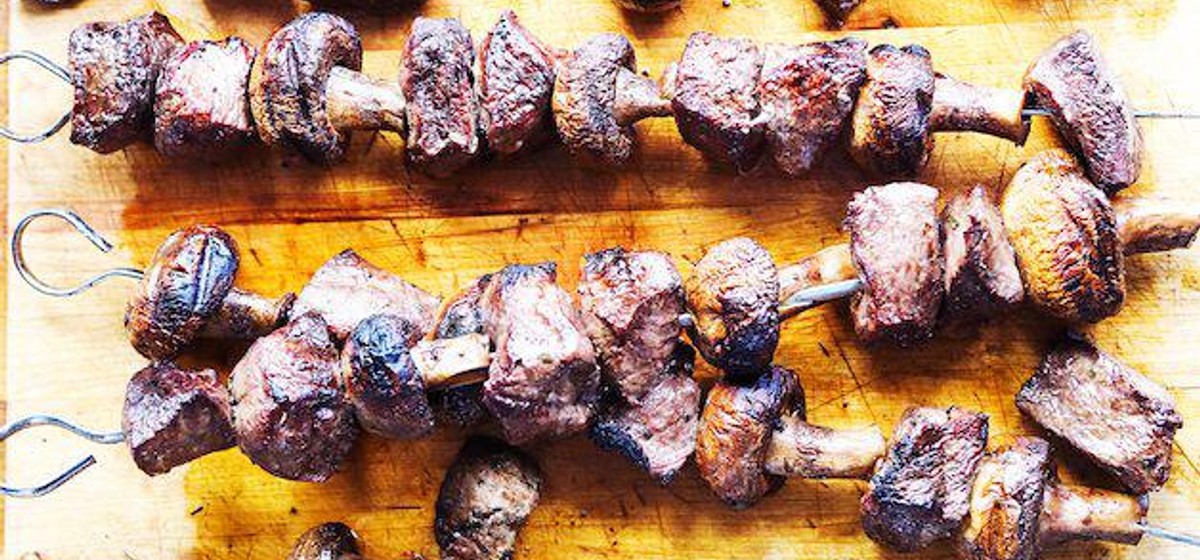 Grilled Steak and Mushroom Kabobs Recipe | SideChef