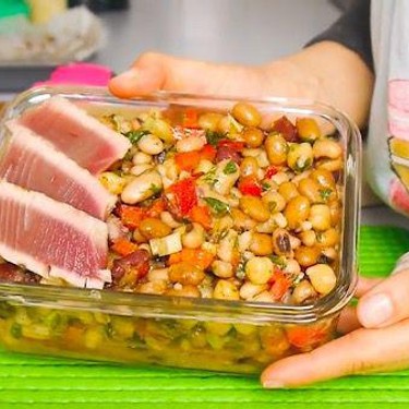 Spicy Mixed Beans and Tuna Salad Recipe | SideChef