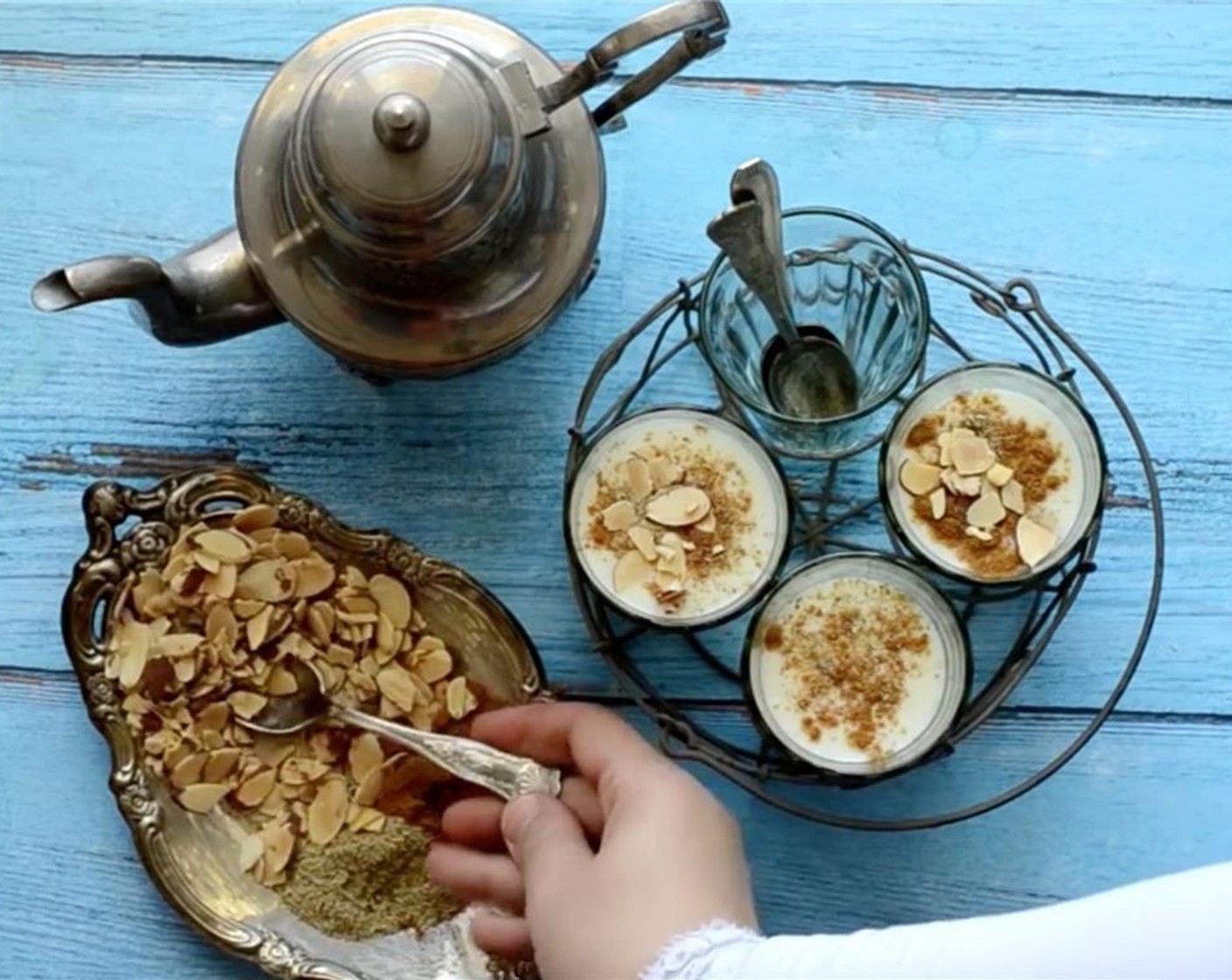 step 9 Garnish with Simply Organic Cinnamon, Ground (to taste), Slivered Almonds (to taste) or as preferred.