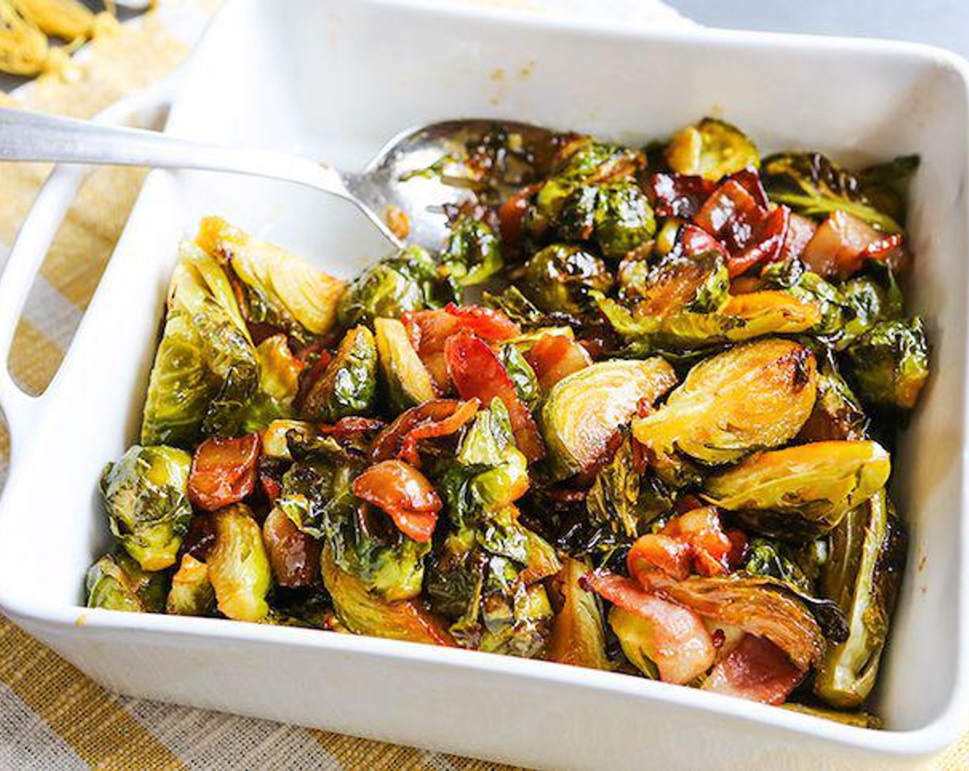 Maple Roasted Brussels Sprouts with Bacon