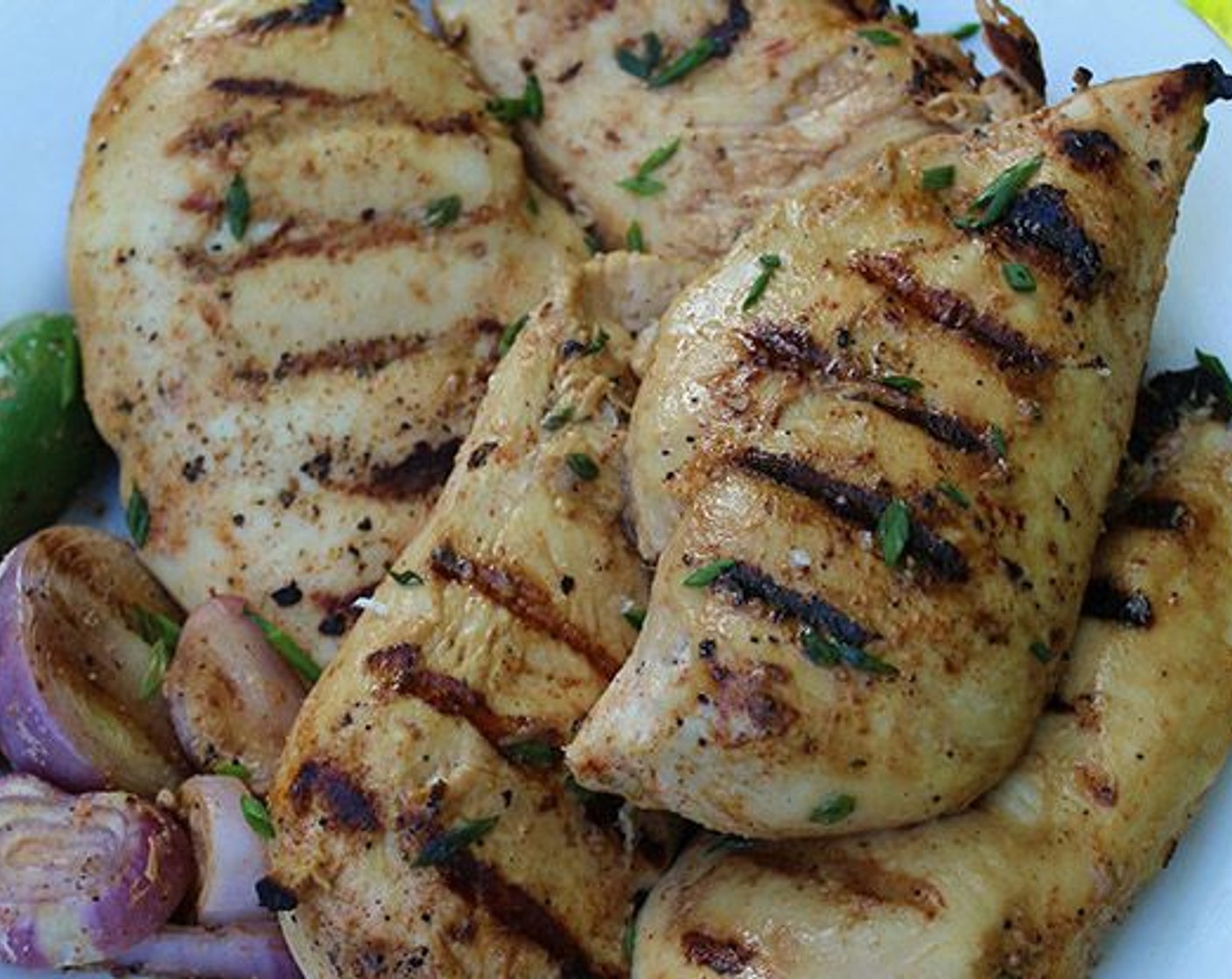 step 5 Transfer the chicken to a serving platter and allow to rest for at least 10 minutes before serving. Brush any juices that have accumulated on the platter onto the breasts, sprinkle with Fresh Chives (to taste) and Coarse Sea Salt (to taste), and serve.