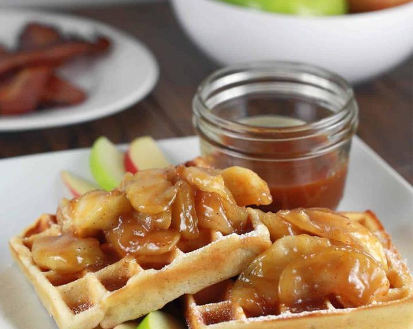 Gluten-Free Salted Caramel Apple Waffles