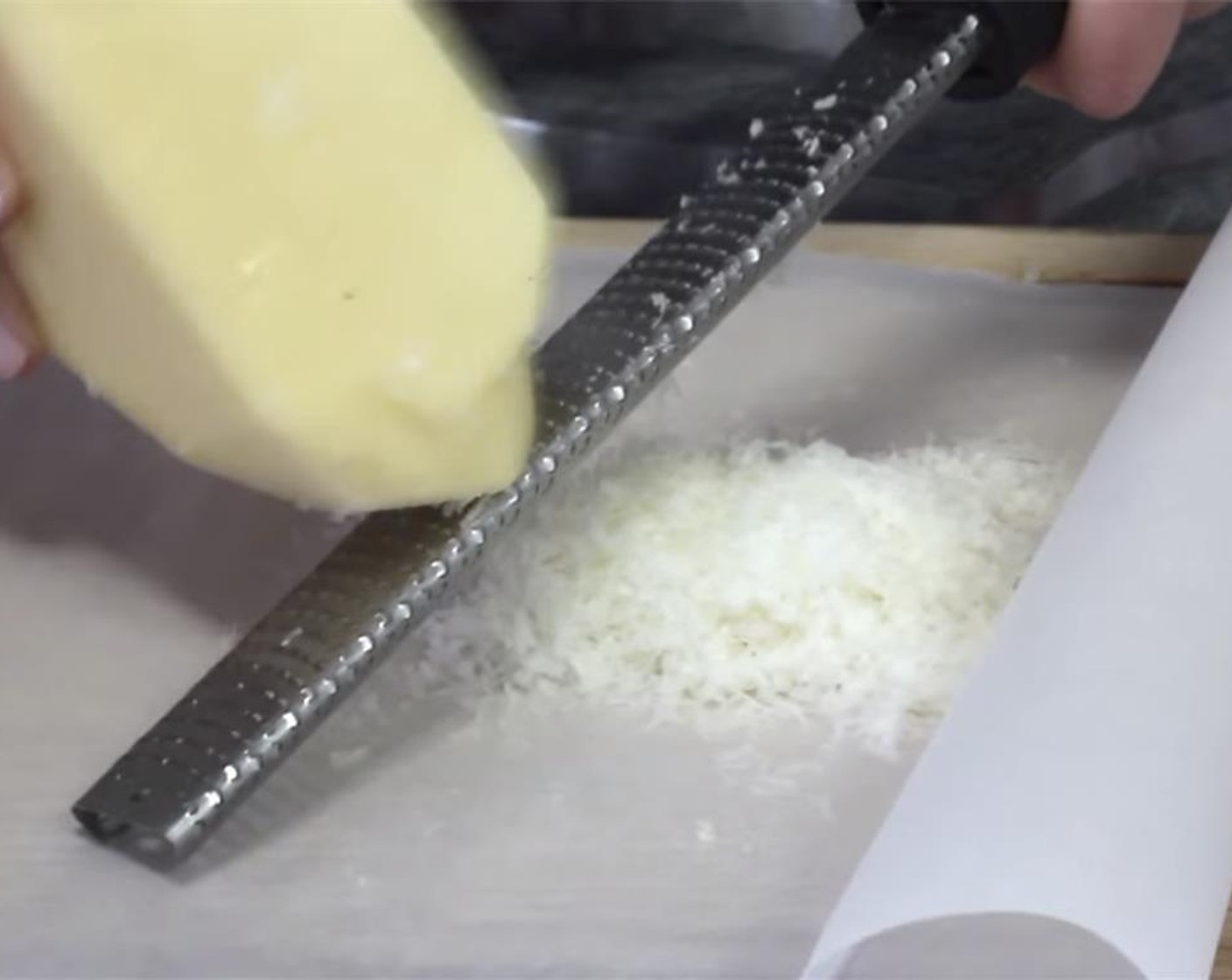 step 13 Grate Parmesan Cheese (1/2 cup). Shave some parmesan cheese with a vegetable peeler for the garnish.