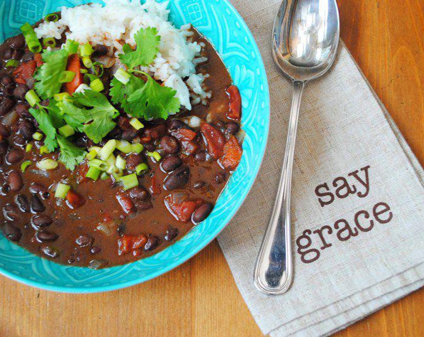 Black Bean Soup with Coconut Rice