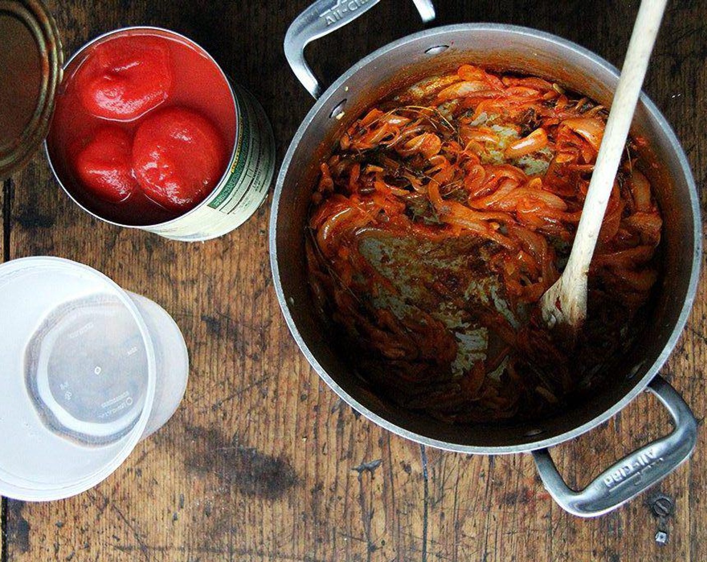 step 2 Increase heat to medium-high; add Tomato Paste (2 Tbsp). Continue cooking, stirring often, until paste has begun to caramelize in spots, 5-6 minutes—it will begin to stick to the bottom of the pan.