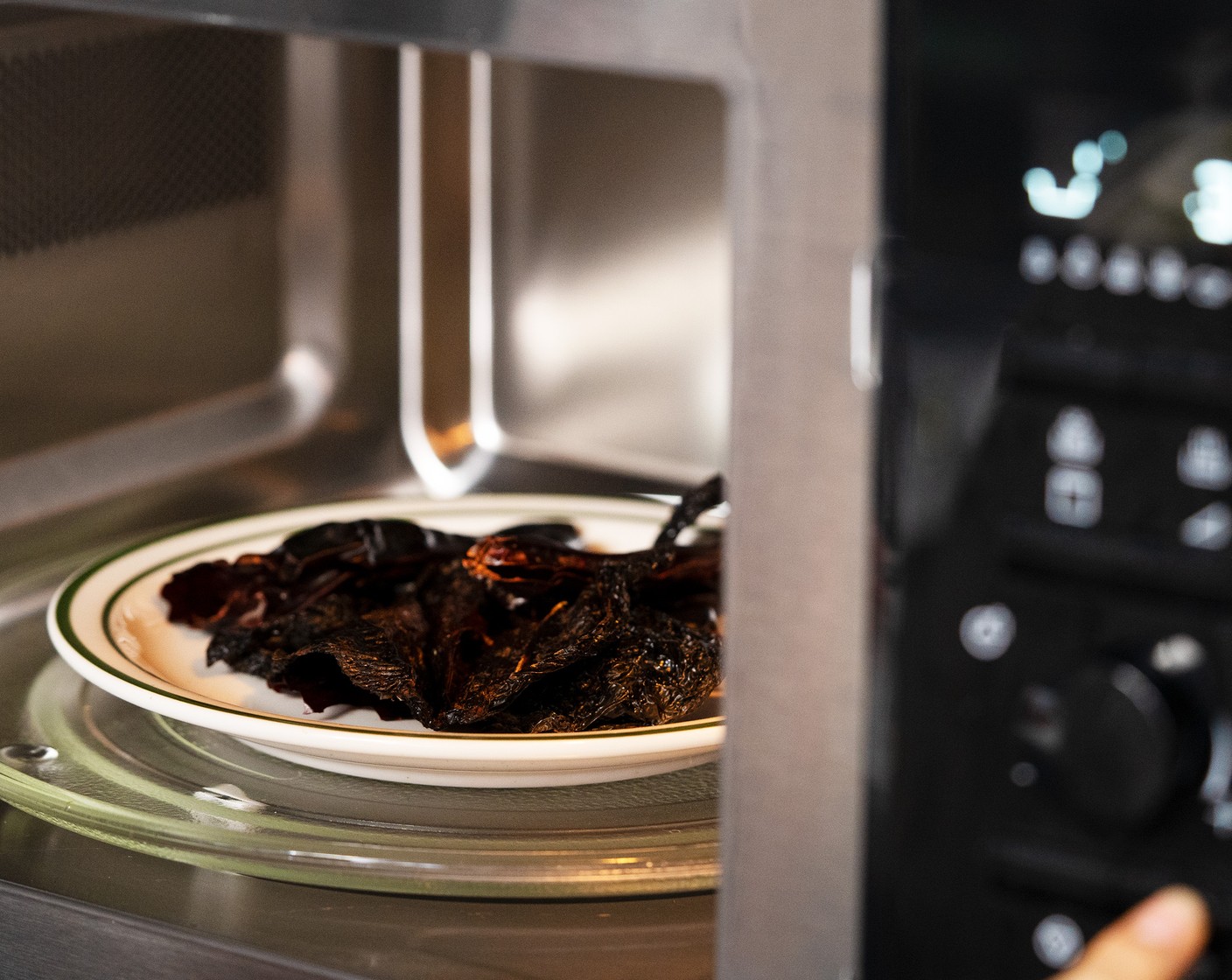 step 2 Place in the microwave at 15 second intervals until toasted and tender. It should take around 30 seconds.