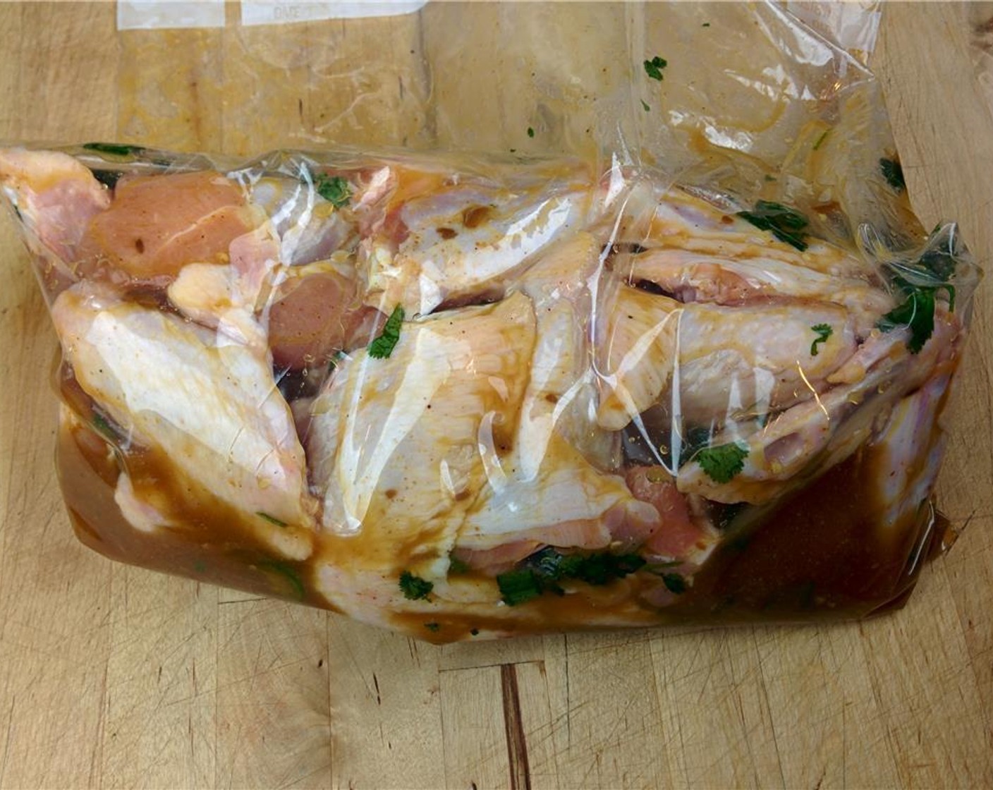 step 6 Put the chicken in a large freezer bag or plastic container, and pour marinade over. Leave over night.