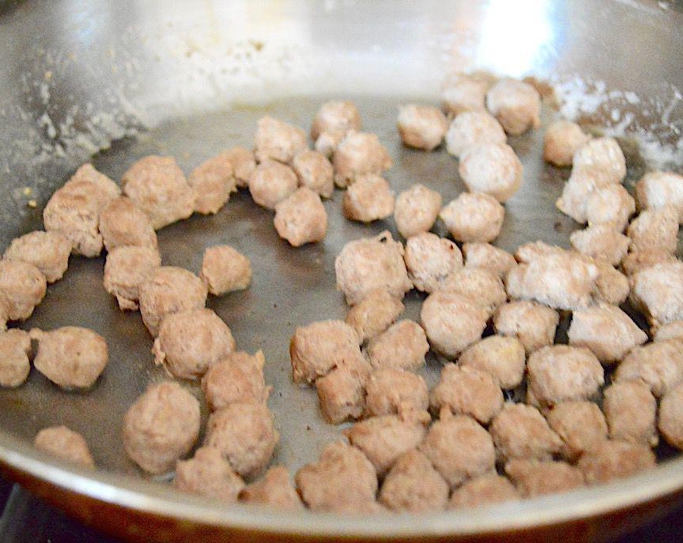 step 1 Heat the Salted Butter (1 Tbsp) in a large skillet over medium high heat. Add the Turkey Breakfast Sausage Links (8 oz) and let it cook until it is completely cooked through and browning around the edges for about 5 minutes. Set it aside and let it cool.