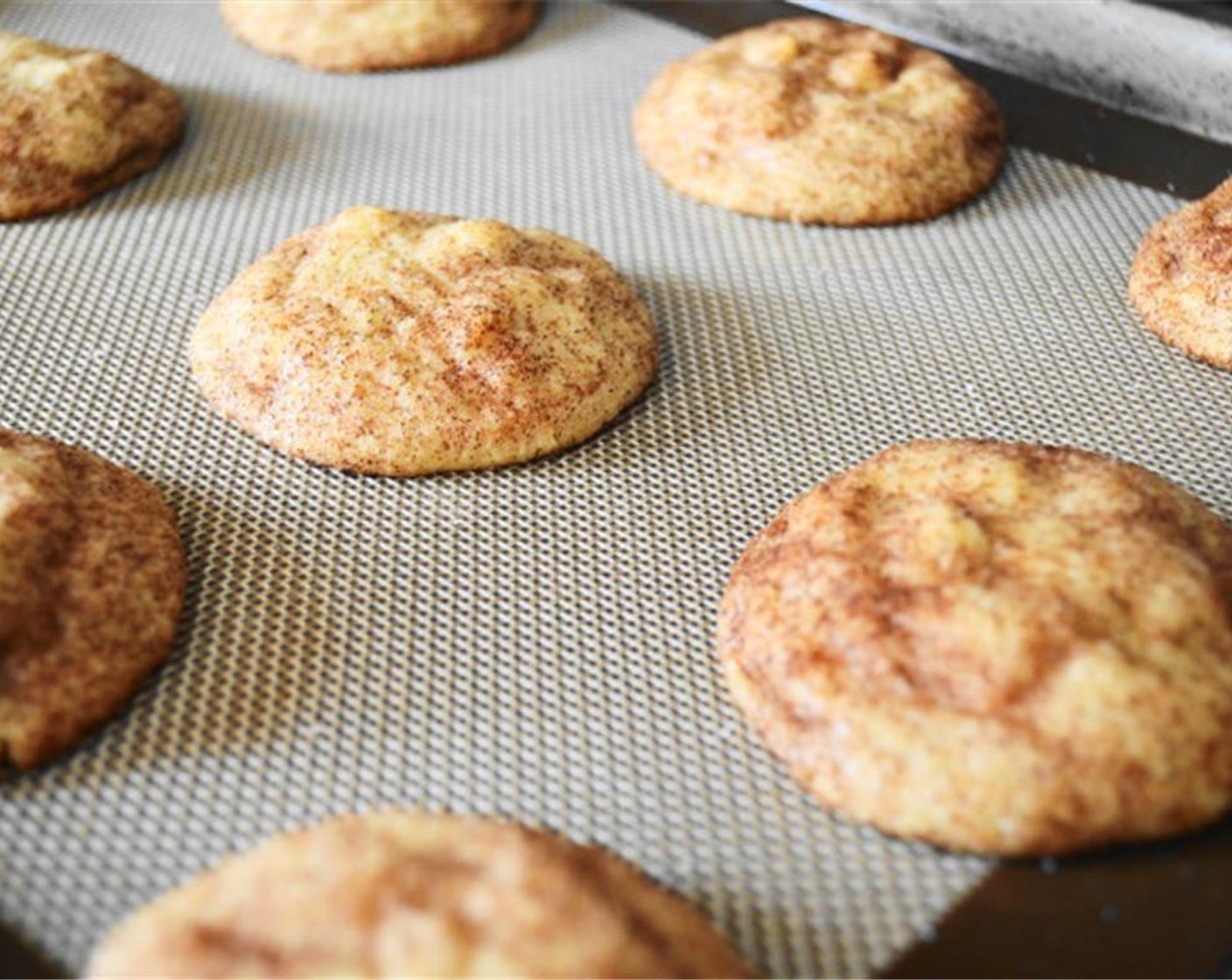 step 7 Bake the snickerdoodles for about 15 minutes until they are just golden around the edges and puffy.