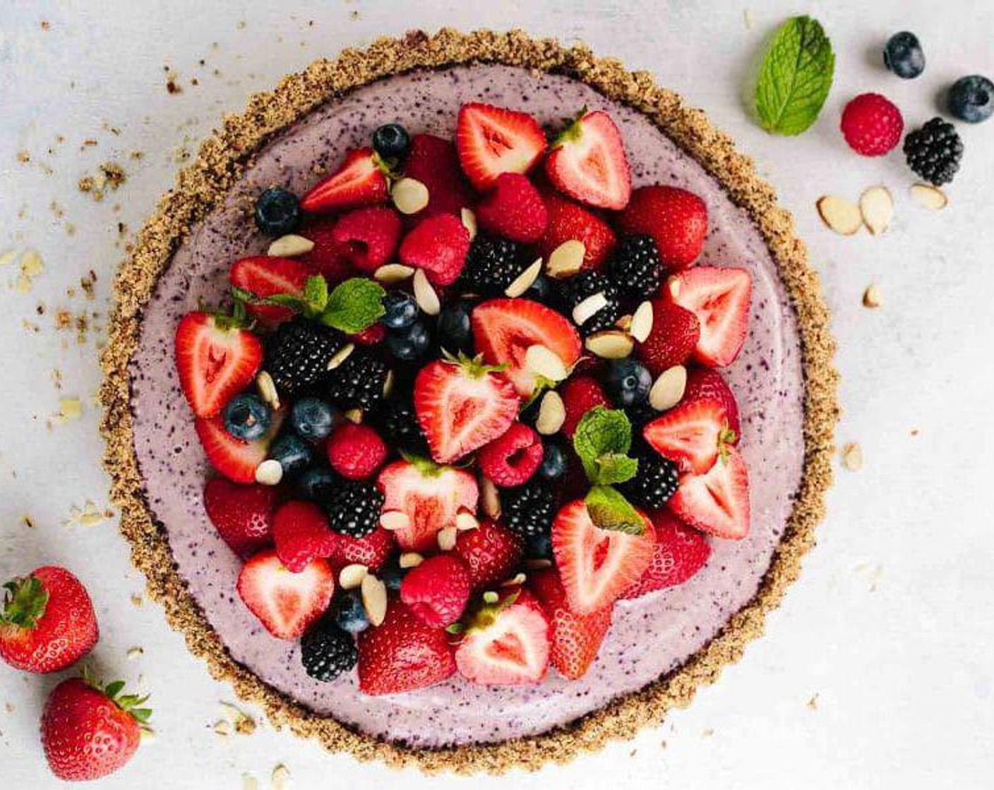 Fresh Berry Tart with Blueberry Yogurt