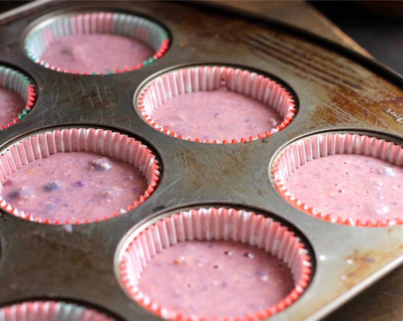 step 7 Pour the batter into lined and sprayed muffin tins. Bake for 20 -25 minutes.