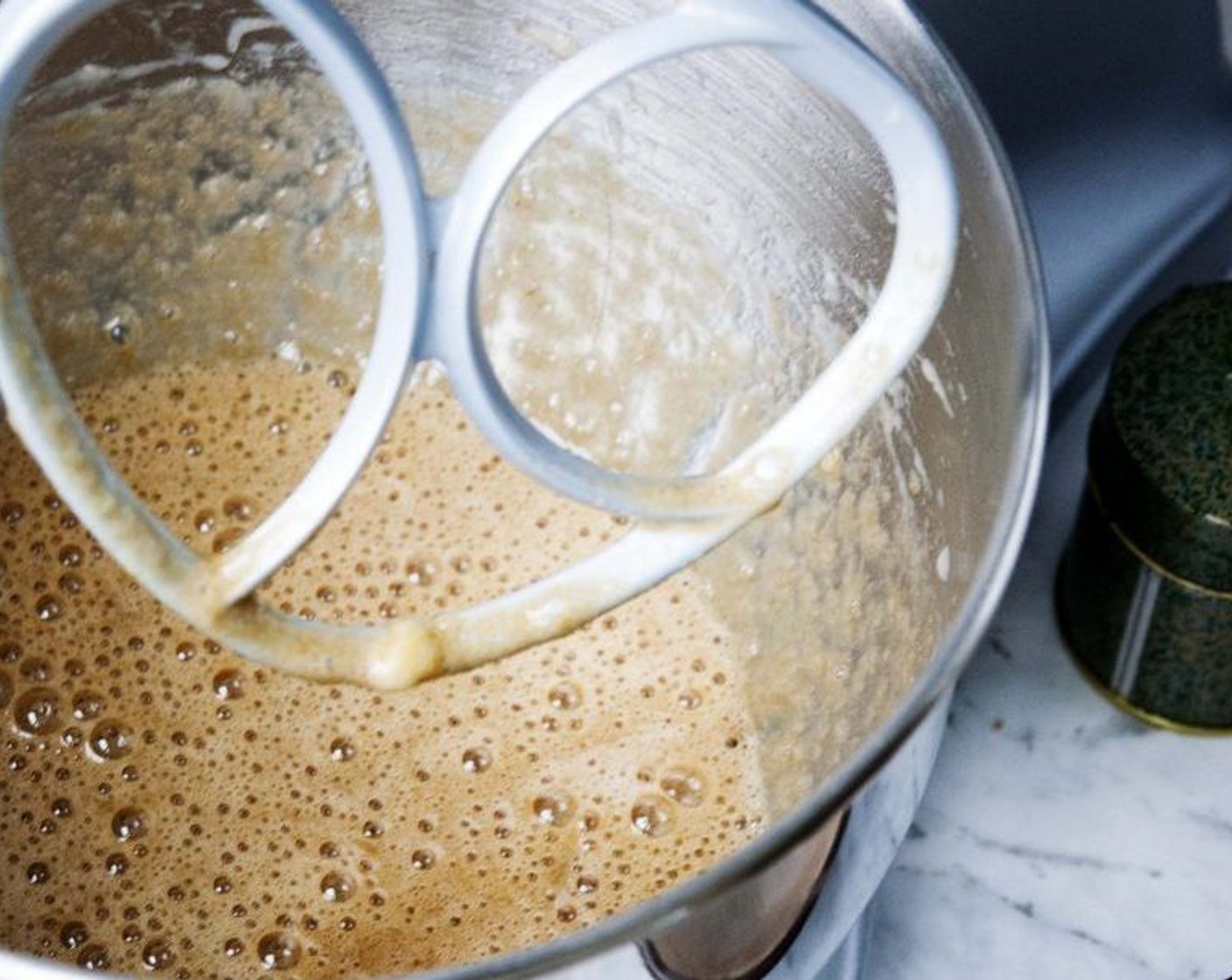 step 1 In a bowl of your electric mixer mash the 2 of the Bananas (2), then add the 
Coconut Sugar (1/2 cup), Coconut Oil (2 oz), Egg Replacer (1), and Rice Milk (3/4 cup). Mix until all the ingredients are combined.