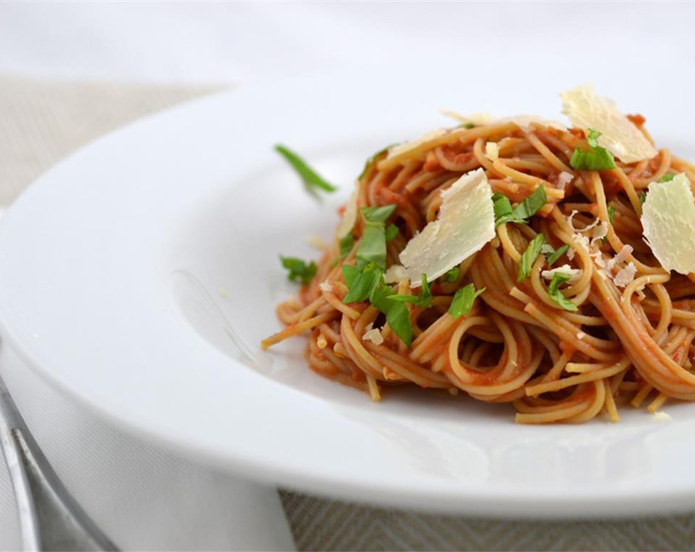 step 2 Cook Whole Wheat Thin Spaghetti (13.5 oz) until al-dente, typically around 6 minutes and drain. While pasta is boiling, heat Olive Oil (1 Tbsp) in a medium saucepan. Add in garlic and cook for one minute.