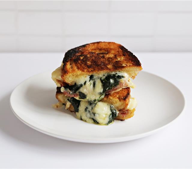 Jenny’s Spinach & Pancetta Grilled Cheese Recipe SideChef