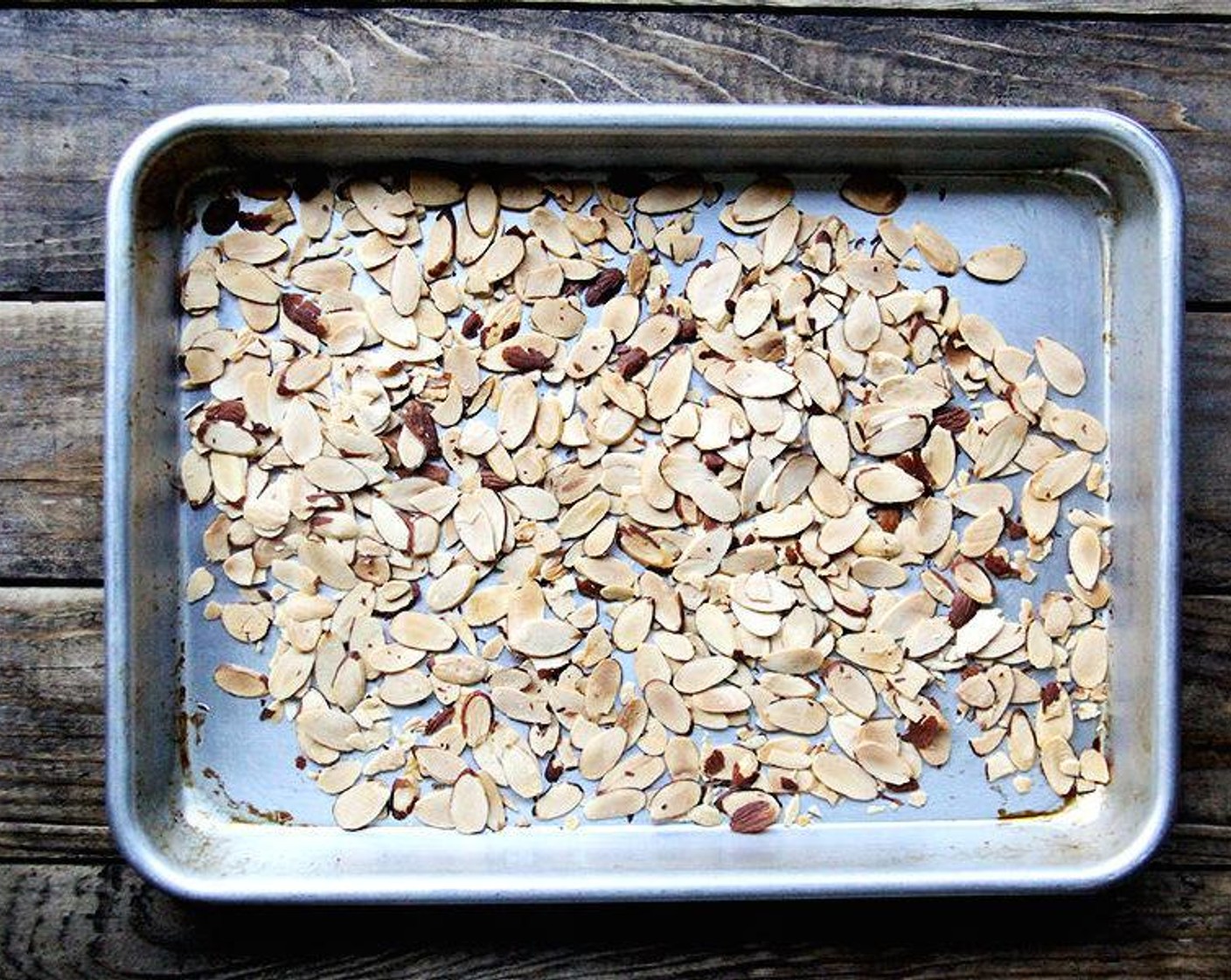 step 2 Spread Slivered Almonds (1 cup) in a single layer on a baking sheet, and bake for 7-10 minutes, until golden brown. Set aside.