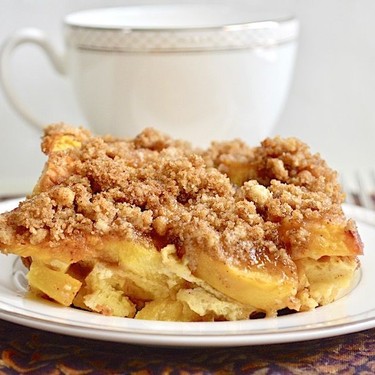 Peach Cobbler French Toast Bake Recipe | SideChef