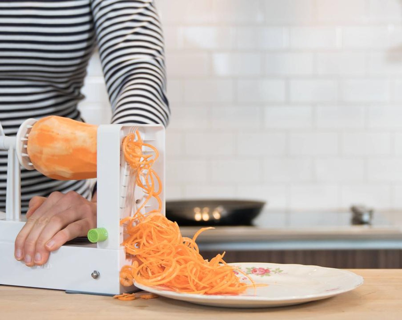 step 1 Spiralize the Sweet Potato (1) to make noodles. Proceed to make the Pad Thai Sauce. If you don't have a spiralizer you can use a veggie peeler.