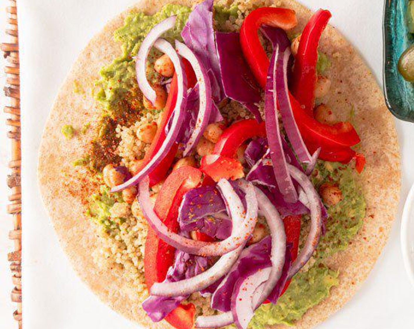 step 3 Add Red Chili Pepper (1/4), Red Onion (1/4), and Red Cabbage (4 Tbsp).