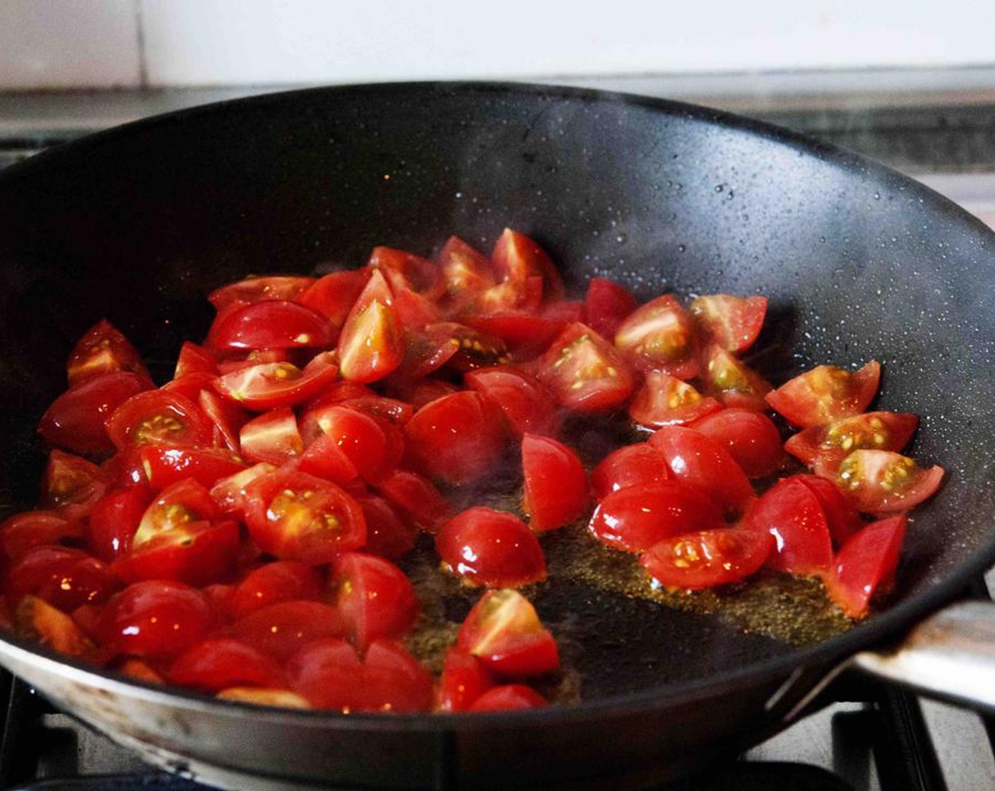 step 5 Add the tomatoes, season with Salt (to taste) and Ground Black Pepper (to taste), and cook on medium-high for 5 minutes.