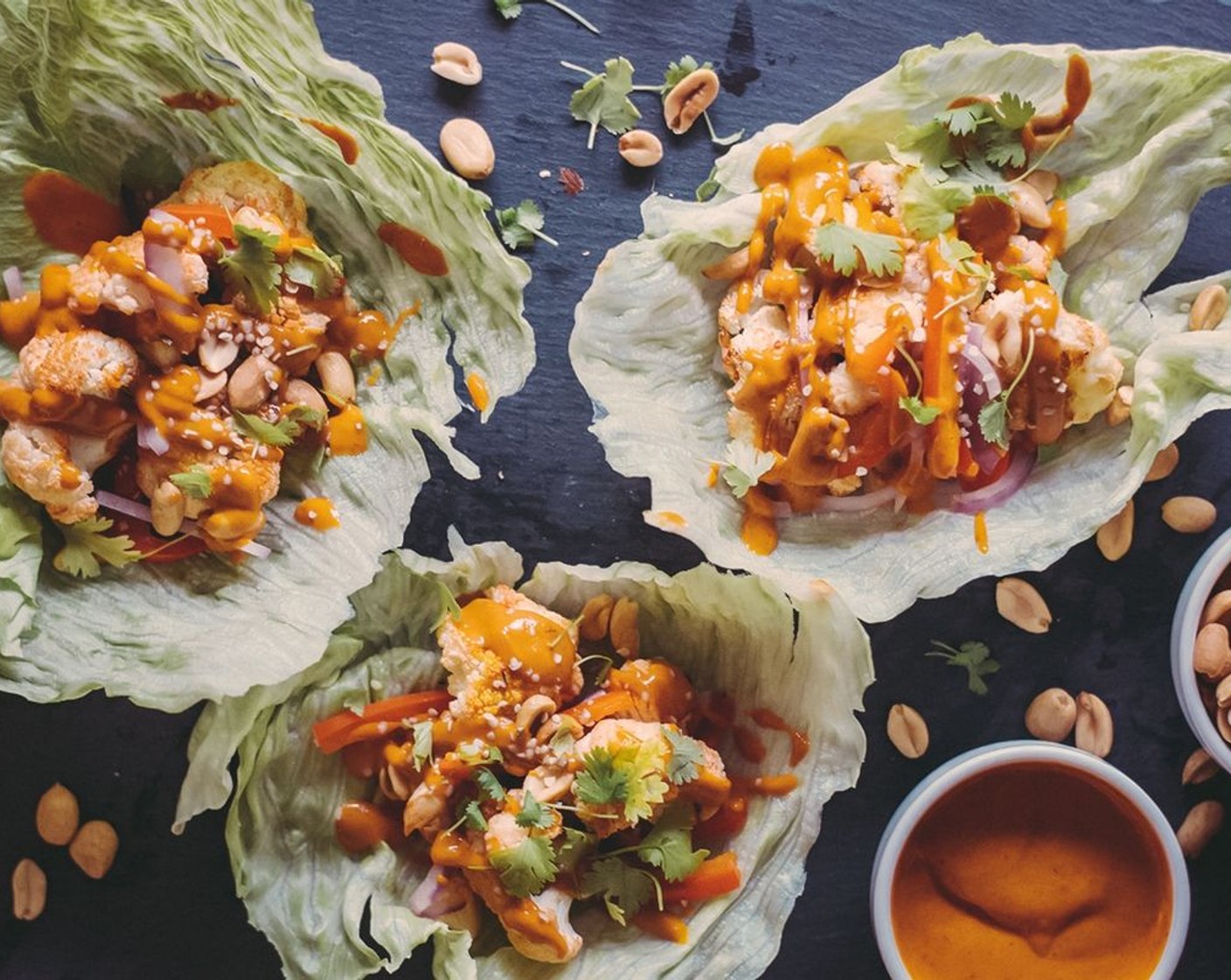 Asian Cauliflower Lettuce Wraps