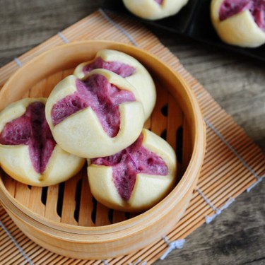 Purple Sweet Potato Steamed Flower Buns Recipe | SideChef