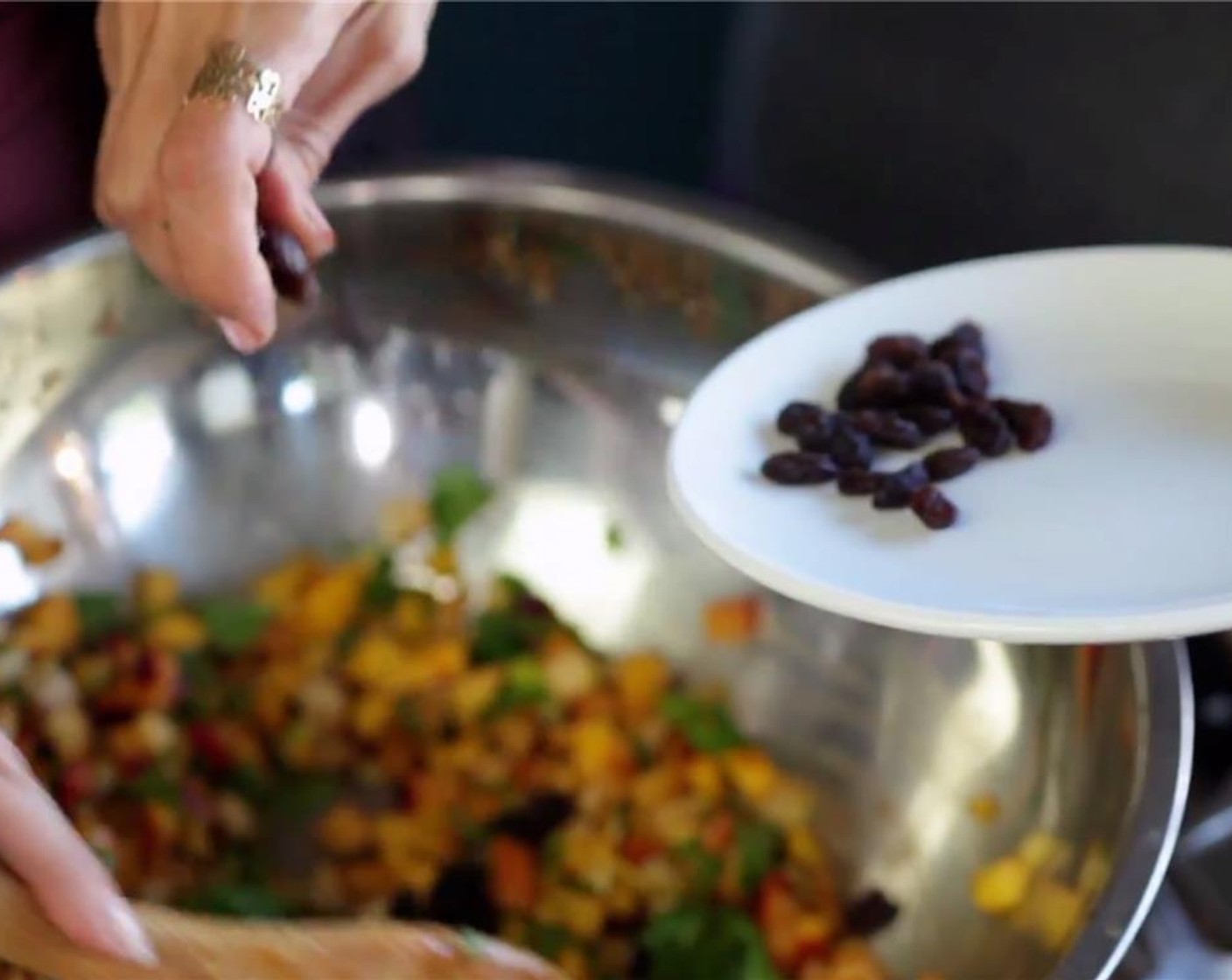 step 5 Add in Sea Salt (1/4 tsp) and Raisins (1/3 cup).