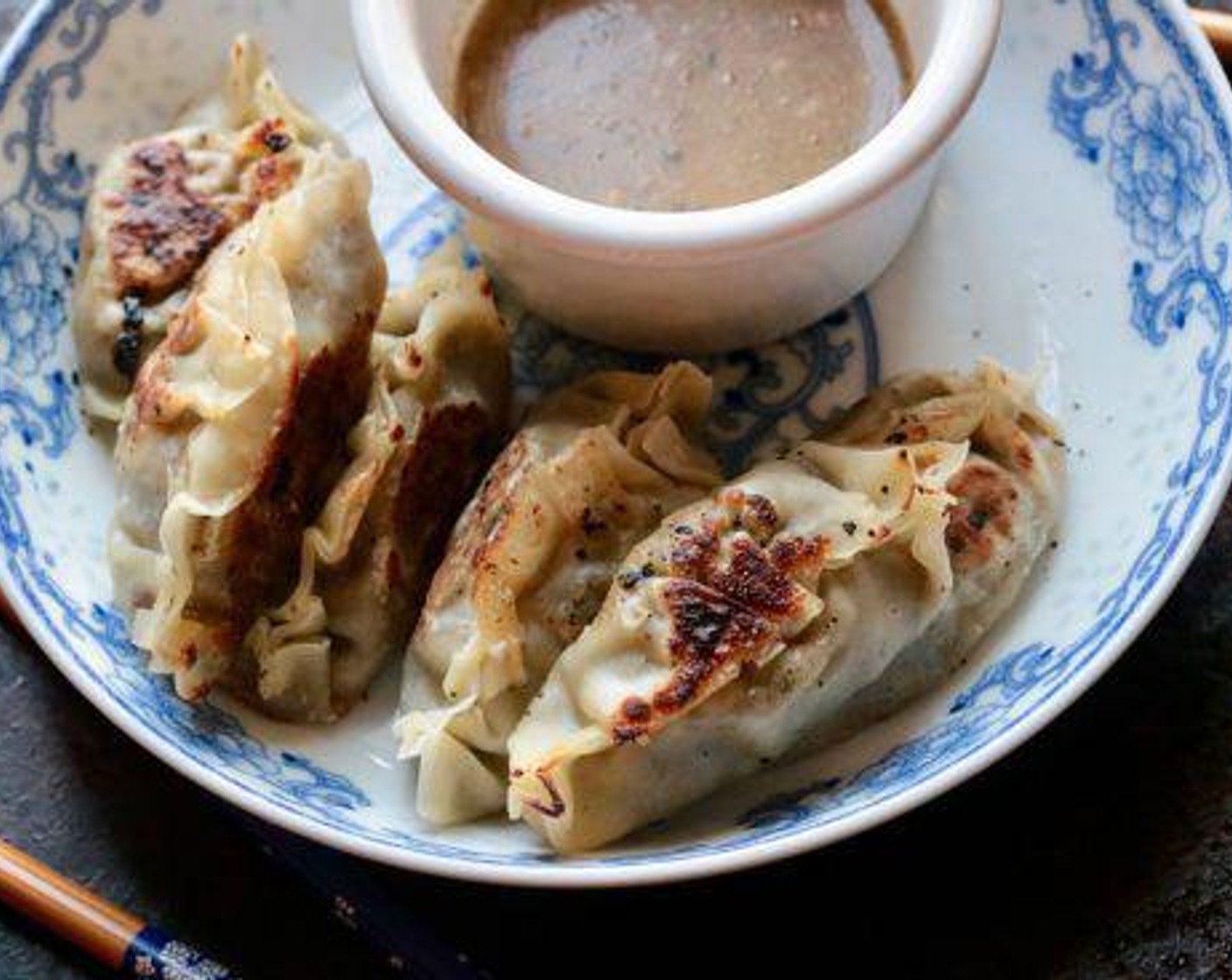 Tahini Mushroom Dumplings