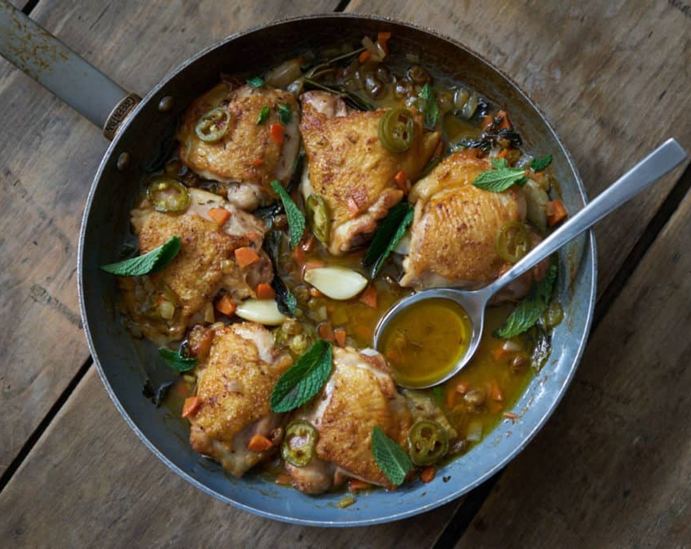 step 11 Remove from oven, allow the chicken to cool for about 15 minutes. Sprinkle the Fresh Mint Leaves (3/4 cup) on top and serve.