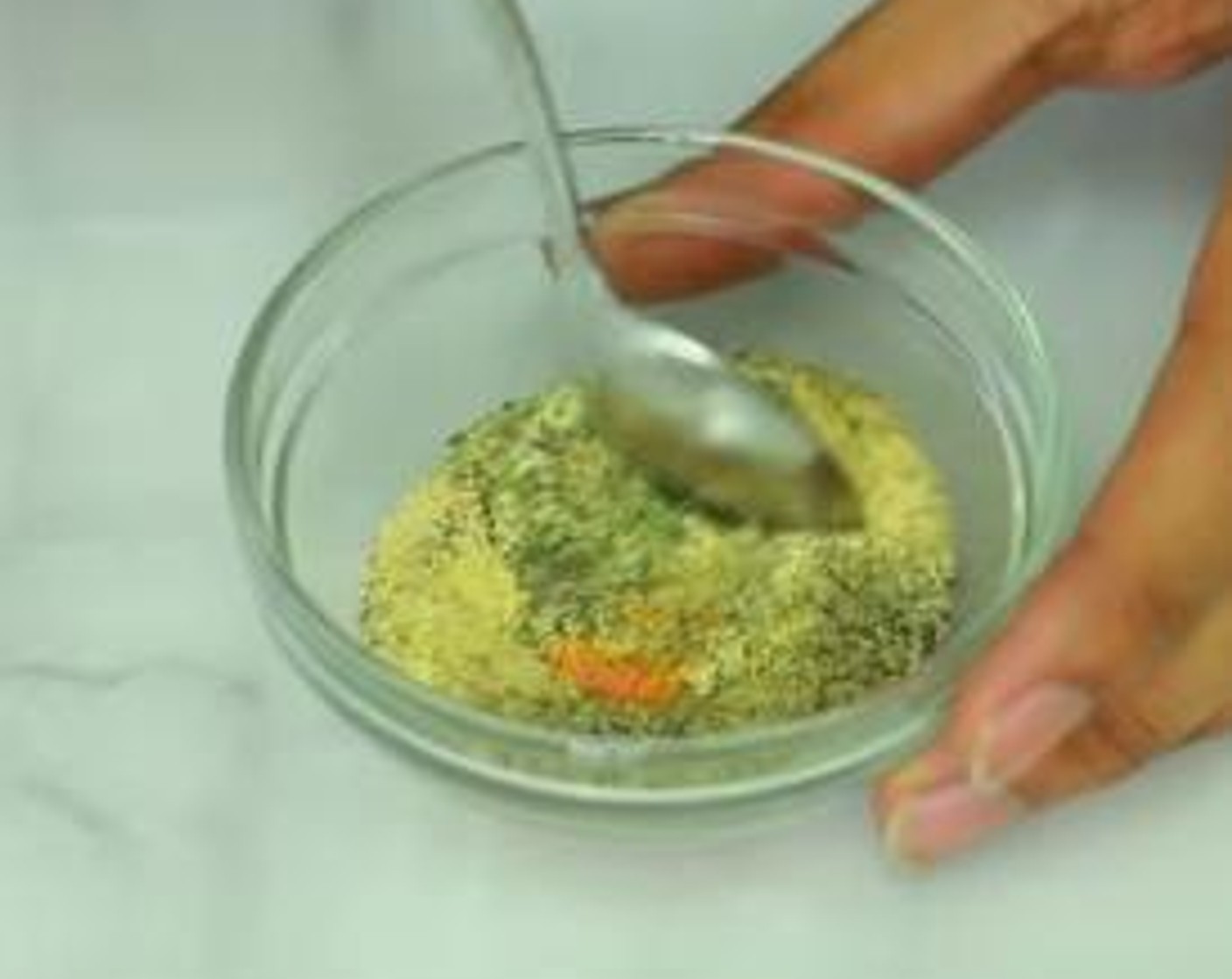 step 1 In a cup, mix together the Seasoned Salt (1/2 Tbsp), Dried Thyme (1 tsp), Onion Powder (1 tsp), McCormick® Garlic Powder (1 tsp), and Ground Black Pepper (3/4 tsp).