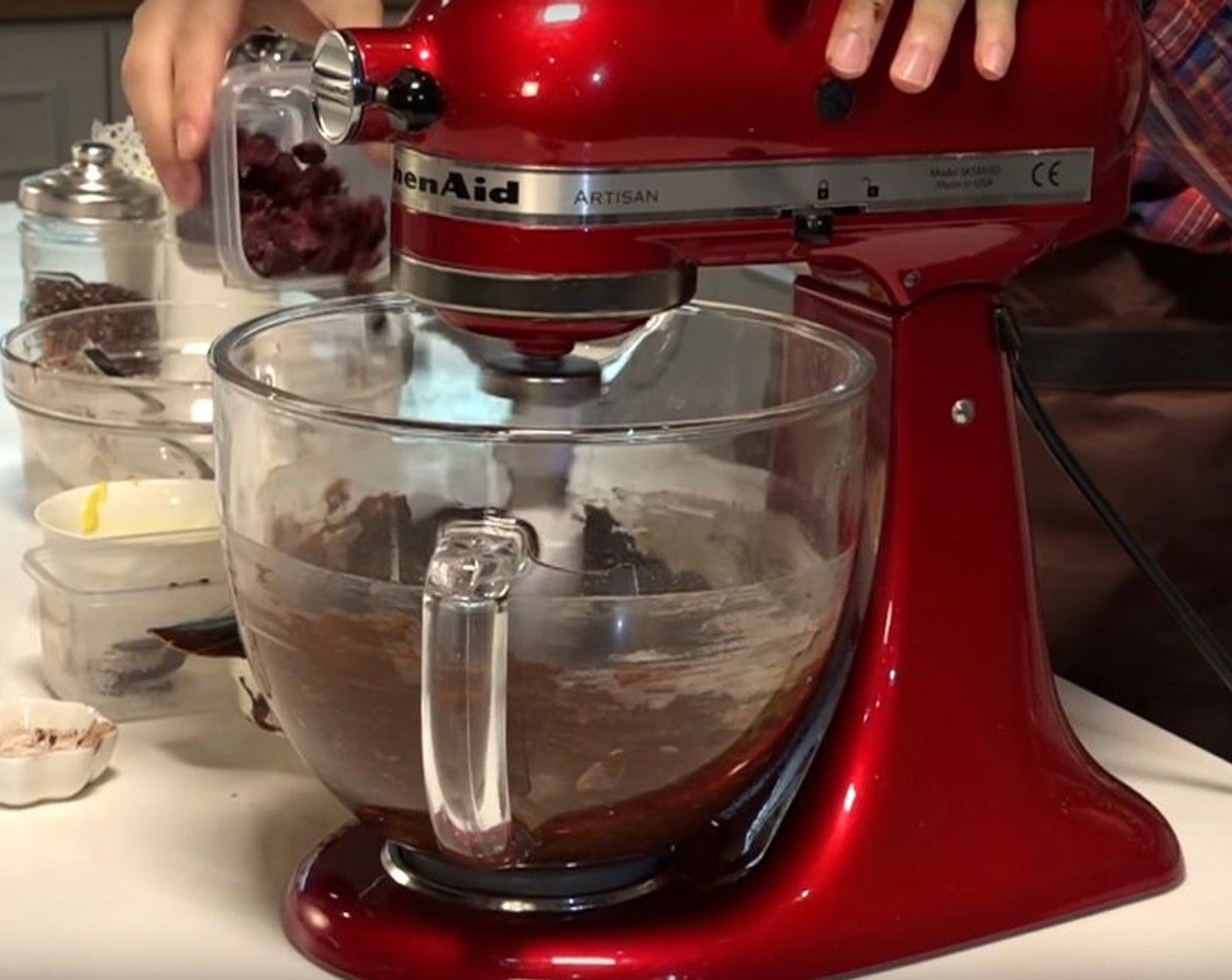 step 6 Gently fold Semi-Sweet Chocolate Chips (3 2/3 Tbsp), Dried Cranberries (1/3 cup) and Almonds (1/4 cup). Let it sit in the fridge for at least 30 minutes.