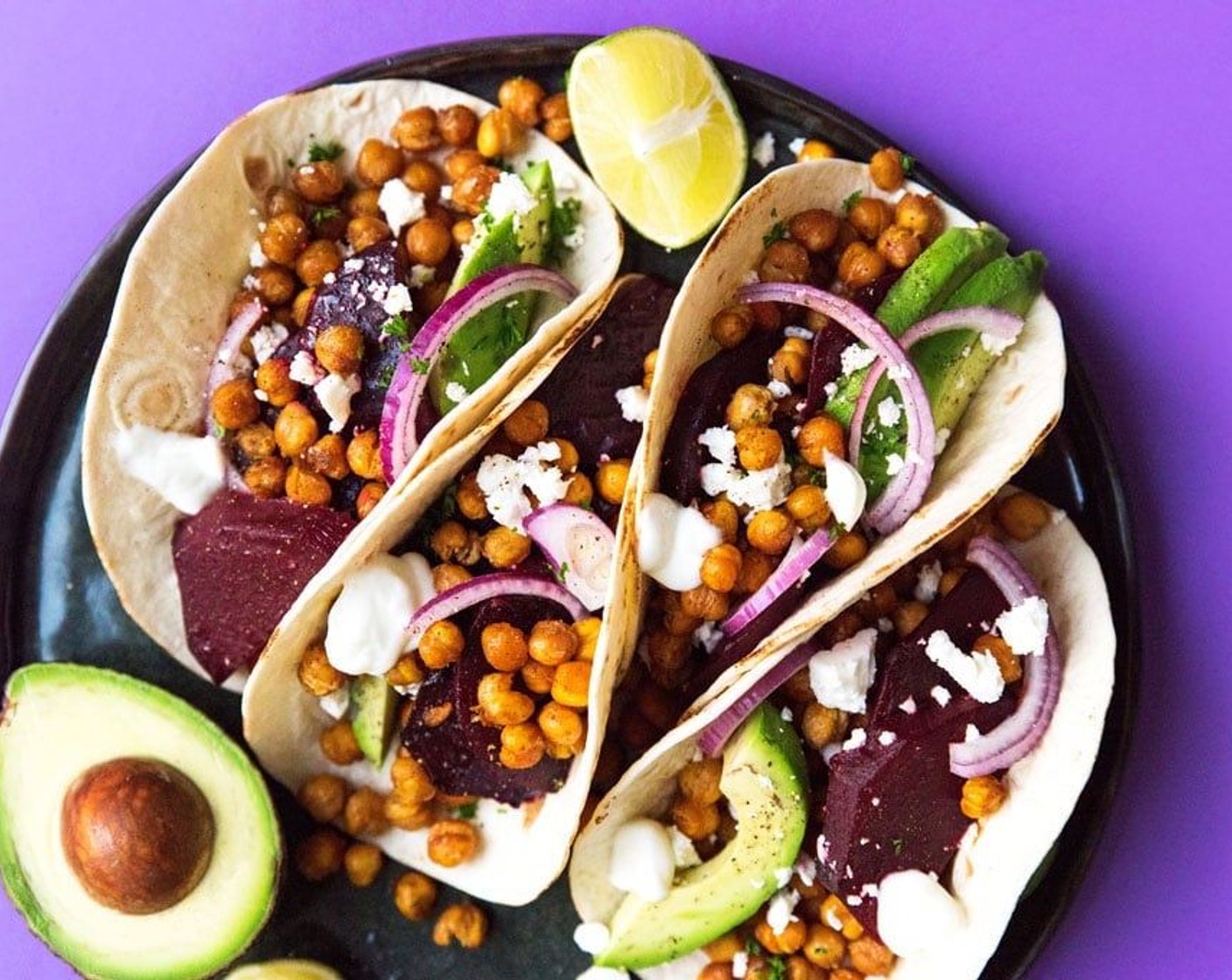 Roasted Beet and Chickpea Tacos