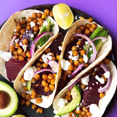 Roasted Beet and Chickpea Tacos Recipe | SideChef