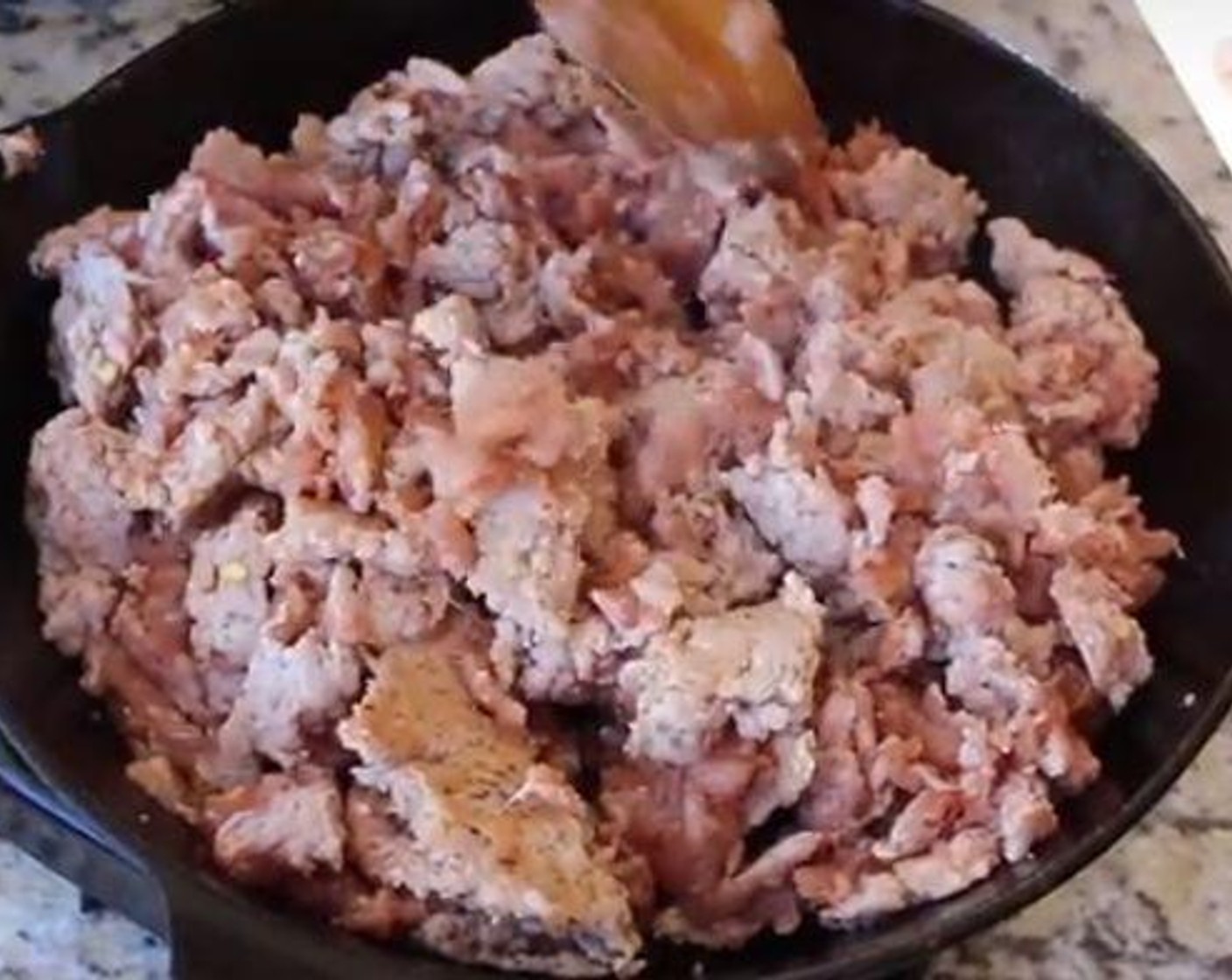 step 1 Brown Pork Sausages (2 lb) over medium heat and drain on paper towel lined platter.