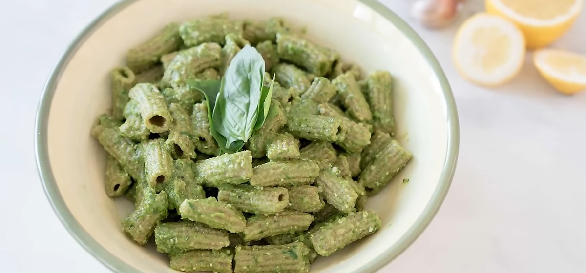 Red Fife Spinach Pasta with Lemon Basil Pesto Recipe | SideChef