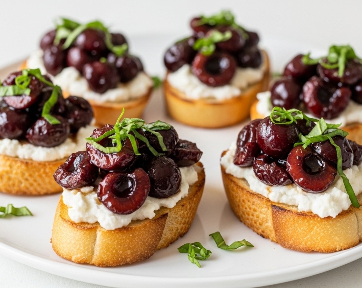 Balsamic Cherry and Goat Cheese Crostini