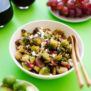Roasted Brussels Sprouts with Balsamic, Garlic, and Grapes Recipe | SideChef