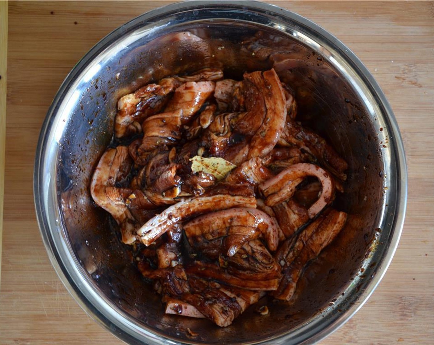 step 4 Mix and marinate the pork for at least 30 minutes. Thicker cuts need to be marinated longer.