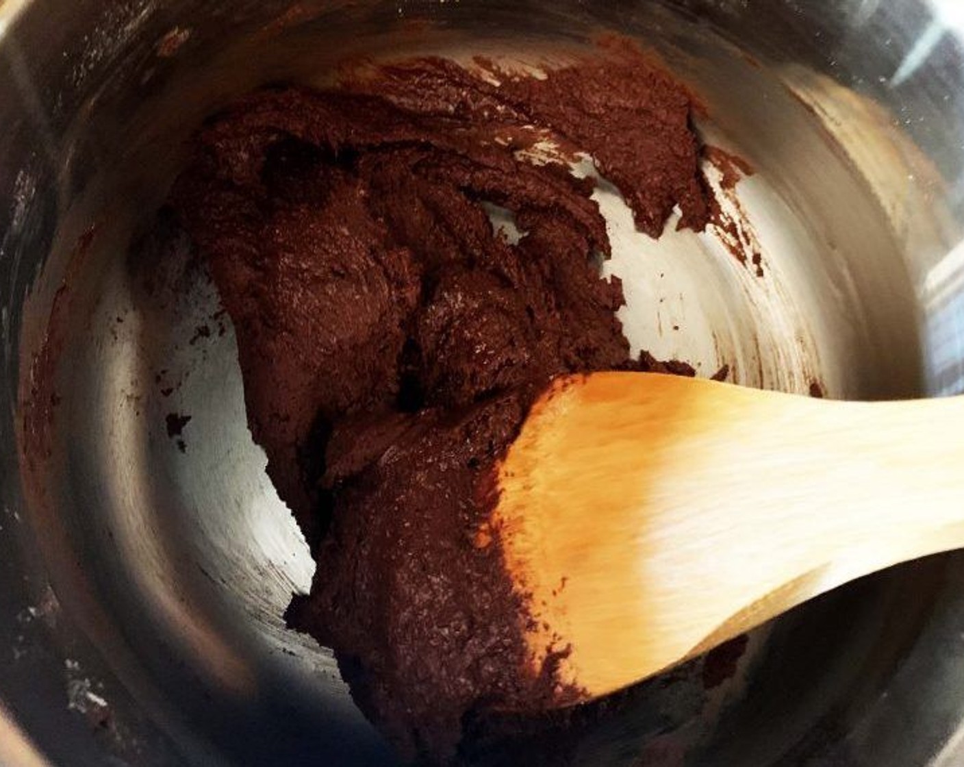 step 6 In a saucepan, heat up Dark Chocolate (1 cup), Brown Sugar (3 Tbsp), and Rice Flour (1/4 cup). Stir constantly until a paste forms