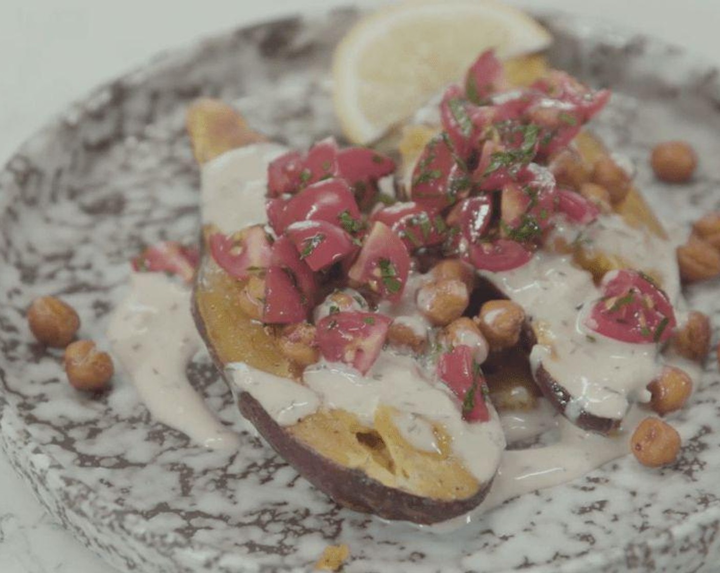 Baked Sweet Potato with Tahini Drizzle