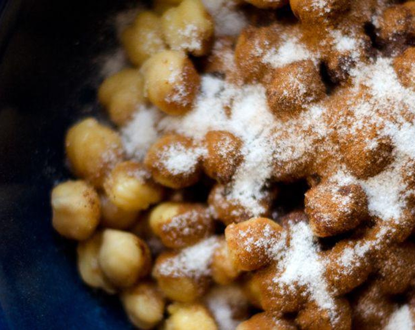 step 2 Gently toss chickpeas with Oil (1 Tbsp) and Caster Sugar (1 1/2 Tbsp), Ground Cinnamon (1/2 Tbsp), Salt (1/4 tsp).