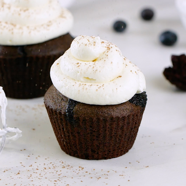 Chocolate Blueberry Cupcakes with Cream Cheese Topping Recipe | SideChef