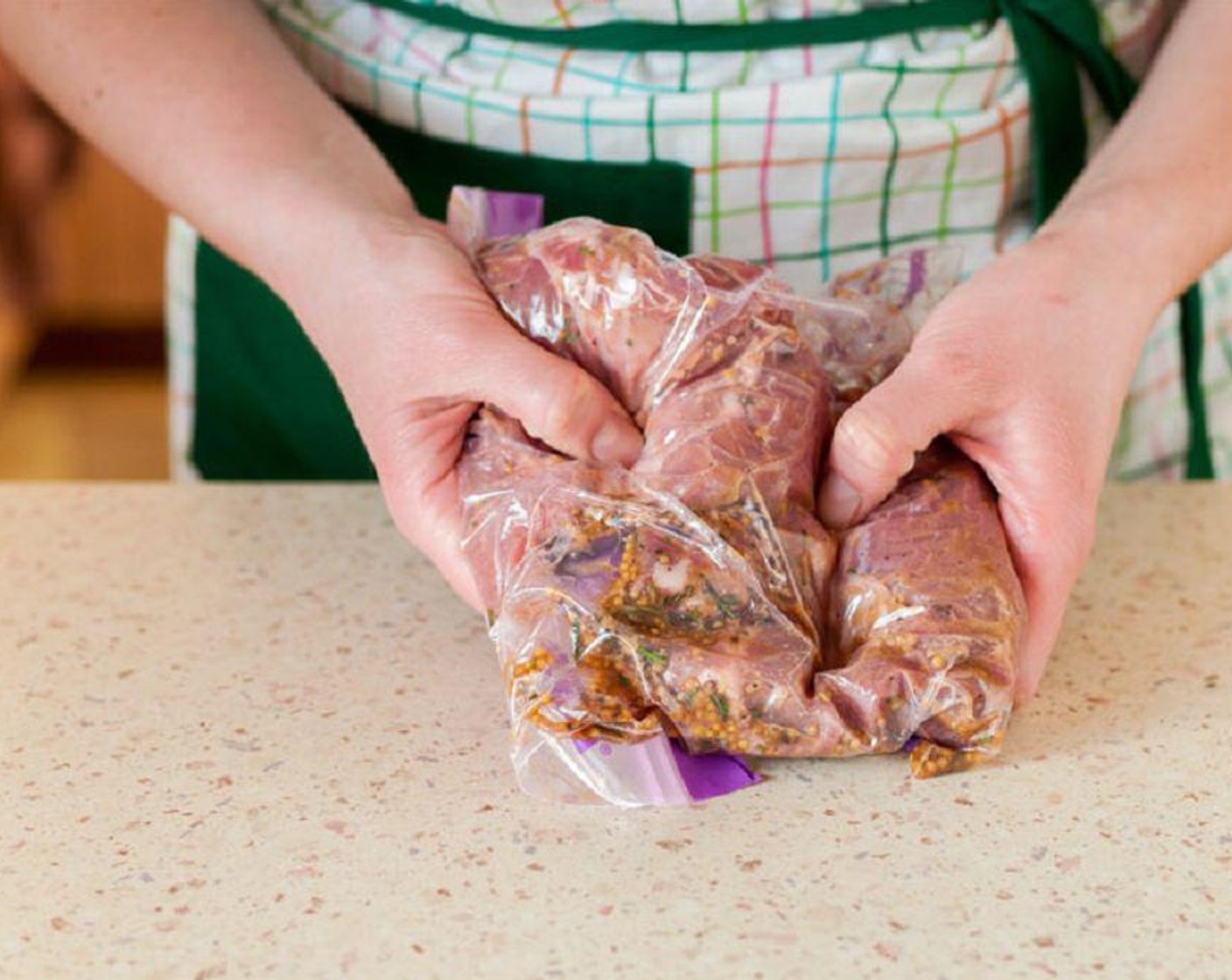 step 3 Massage to coat, then marinate in the bag for 10 minutes, or up to an hour.